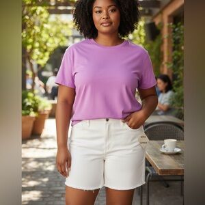 NWT Mother Superior The Scrapper Cutoff Denim Shorts White Women’s Size 33